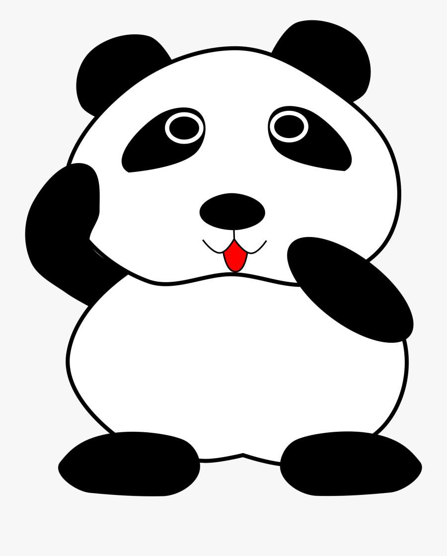 Giant Panda Red Panda Bear Drawing Black And White - Panda Clipart Black And White, Transparent Clipart