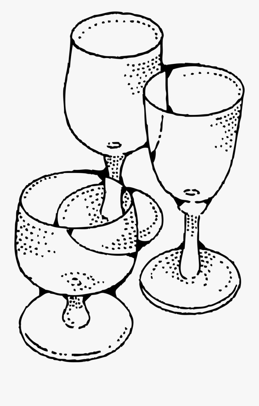 Wine Glasses Svg Vector File, Vector Clip Art Svg File - Drawing Of Drinking Glasses, Transparent Clipart