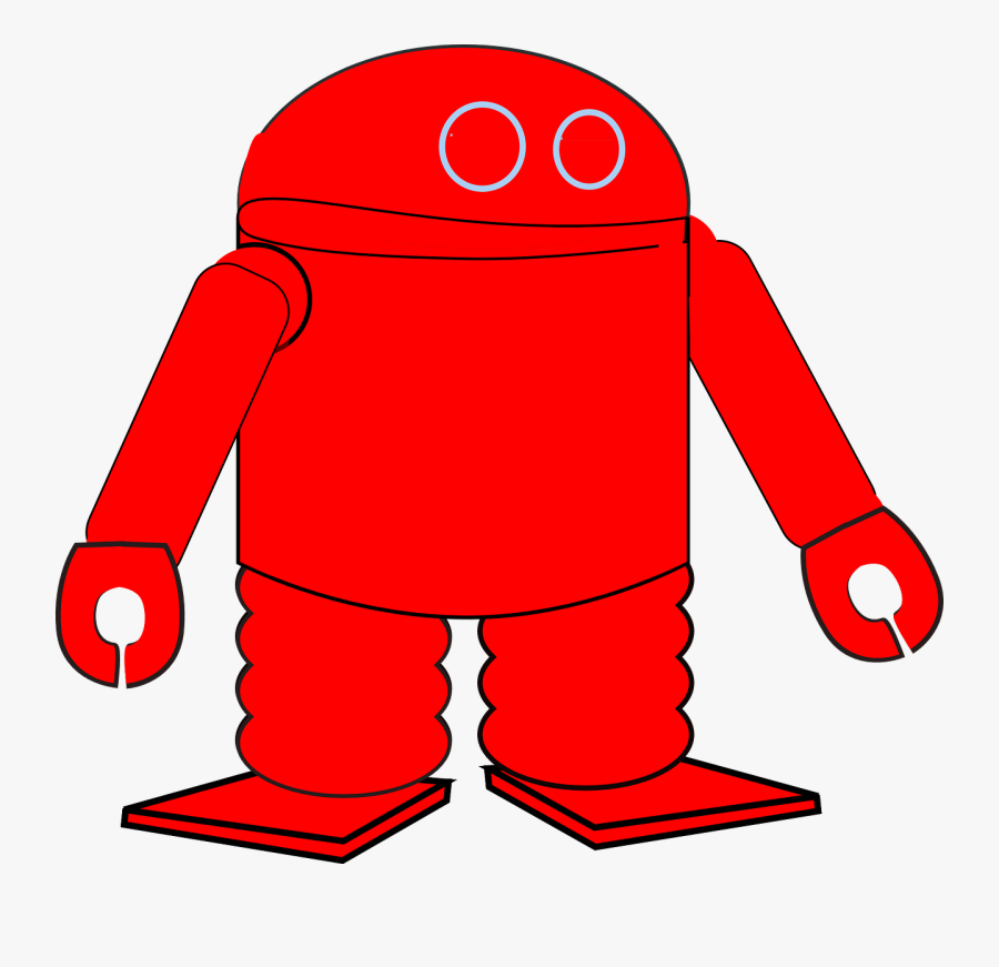 Red Robot Cartoon Png, Transparent Clipart