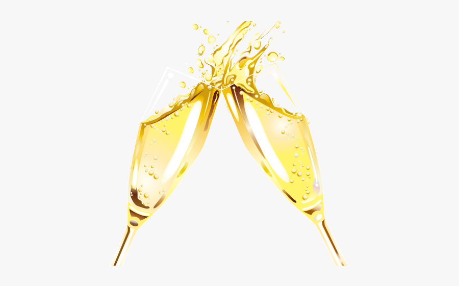 Champagne Glasses Clipart - Transparent Gold Champagne Glasses, Transparent Clipart