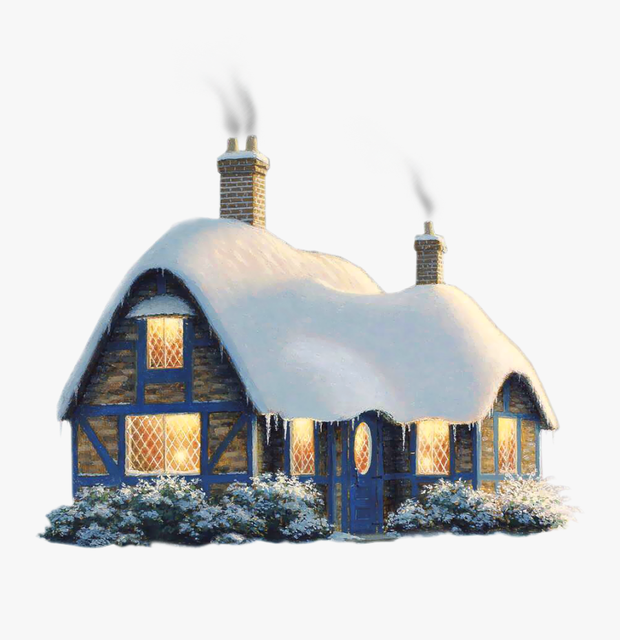 Collection Of 14 Free Cottaged Clipart Winter - Transparent Christmas House Png, Transparent Clipart
