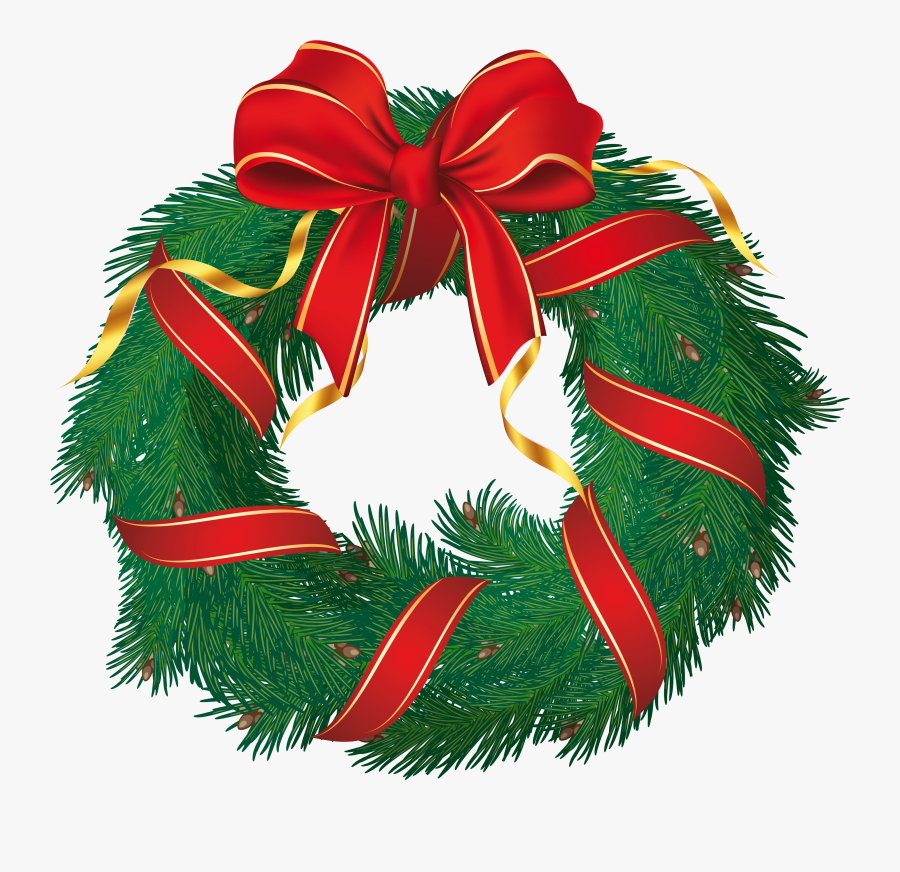 Wreath Christmas Clipart - Transparent Background Christmas Wreath Clipart, Transparent Clipart