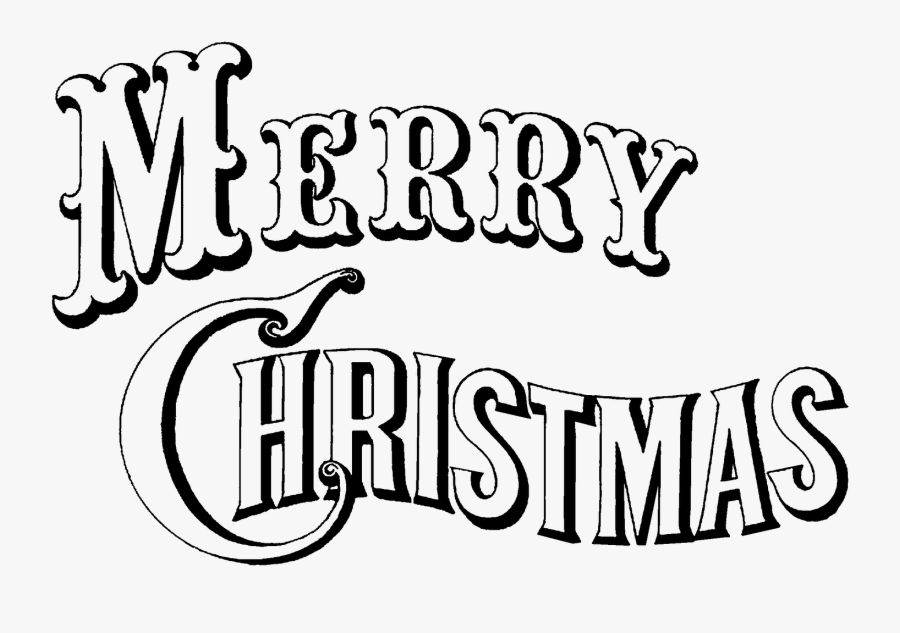 Merry Christmas Clip Art - Free Black And White Christmas Clipart, Transparent Clipart