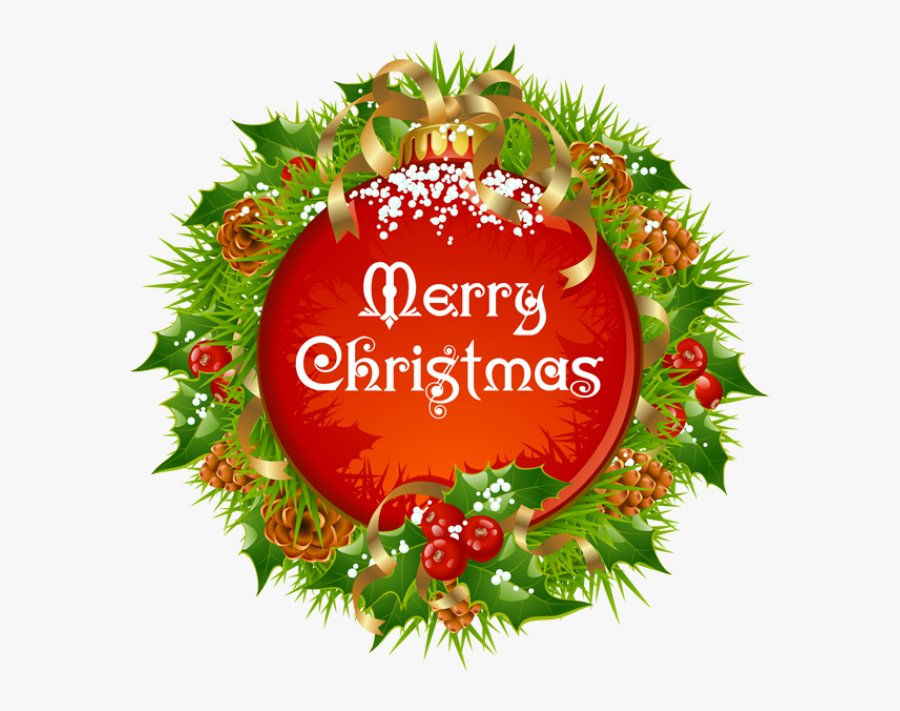 Clip Art Clip Library Stock Techflourish - Merry Christmas Wreath Png, Transparent Clipart