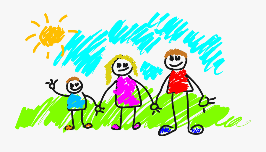 Stick Figure Family Clip Arts - Family Of 3 Cartoon, Transparent Clipart