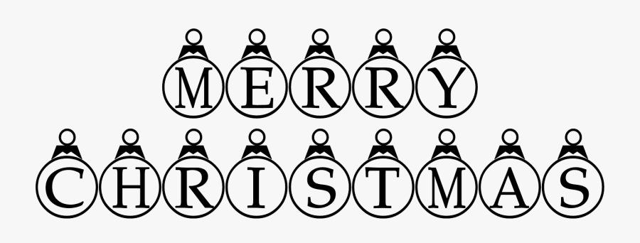 Merry Christmas Clipart Black And White Printable - Christmas Fonts, Transparent Clipart