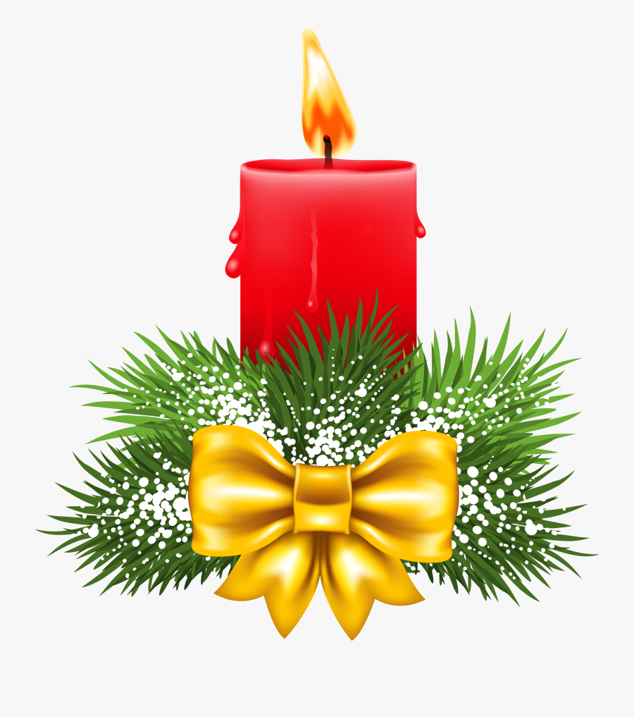 Transparent Christmas Red Candle Png Clipart - Christmas Candle Png, Transparent Clipart