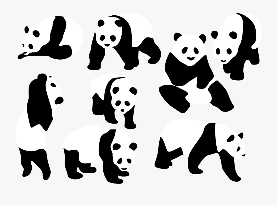 Panda Cow Giant Panda Silhouette Clip Art - Panda Silhouette, Transparent Clipart