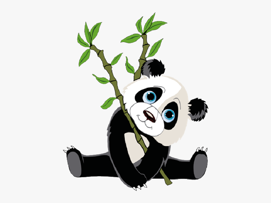 Clip Art Cartoon Animal Images Free - Panda With Bamboo Clipart, Transparent Clipart