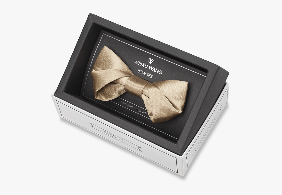 Folding In Champagne Gold Bow Tie Dapper - Fortune Cookie, Transparent Clipart