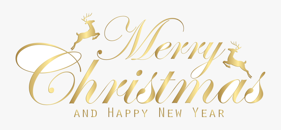 Happy New Year Merry Christmas And Clipart With Black - Merry Christmas And Happy New Year Png, Transparent Clipart