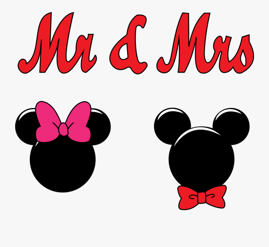 Mickey And Minnie Bows, Transparent Clipart