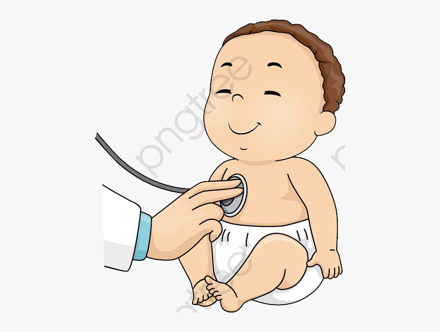 Baby Check Auscultation - Baby Boy Doctor Clipart, Transparent Clipart