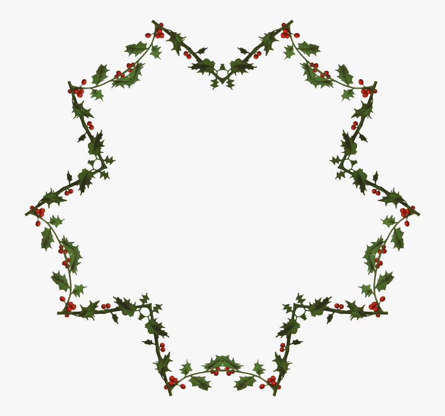 Holly Frame - Transparent Watercolour Christmas Wreath Png Transparent, Transparent Clipart