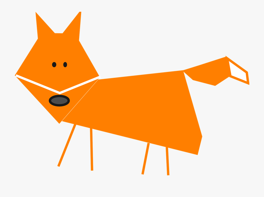 Fox, Cute, Animal, Canine, Simple, Cartoon, Design - Cute Transparent Gray Fox, Transparent Clipart