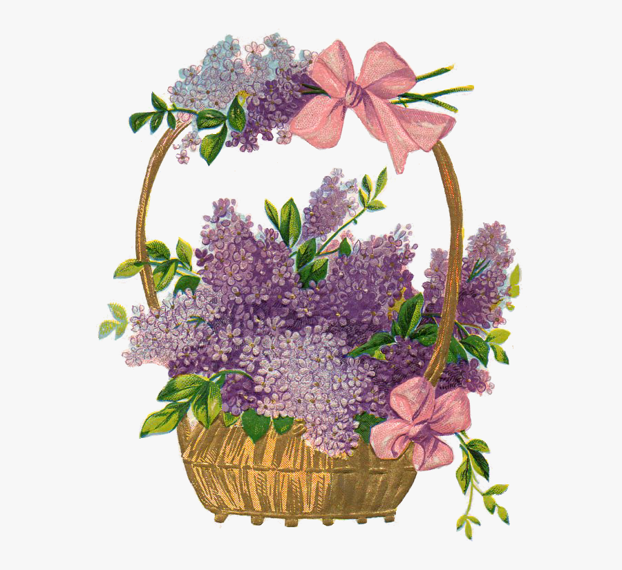 Easter Basket Clip Art Vintage, Transparent Clipart