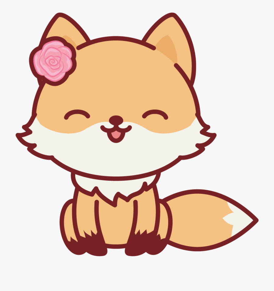 Transparent Sleeping Fox Clipart - Cute Kawaii Animals Clipart, Transparent Clipart