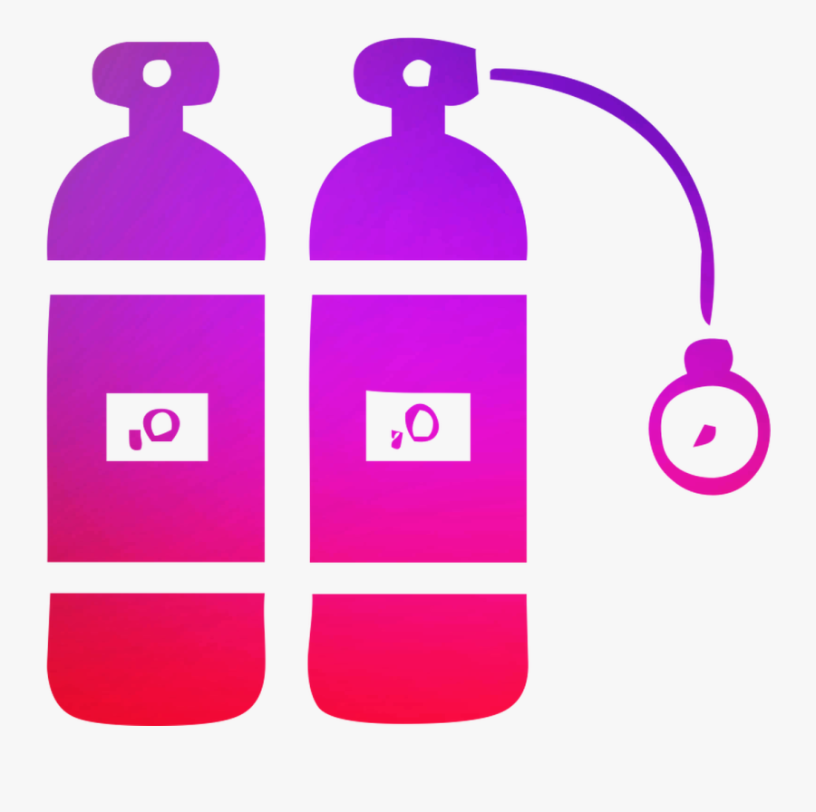 Underwater Cylinder Set Icons Computer Diving Scuba - Water Bottle, Transparent Clipart