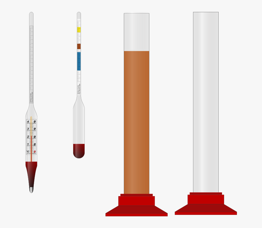 Homebrewing Hydrometers And Cylinders - Hydrometer Clipart, Transparent Clipart