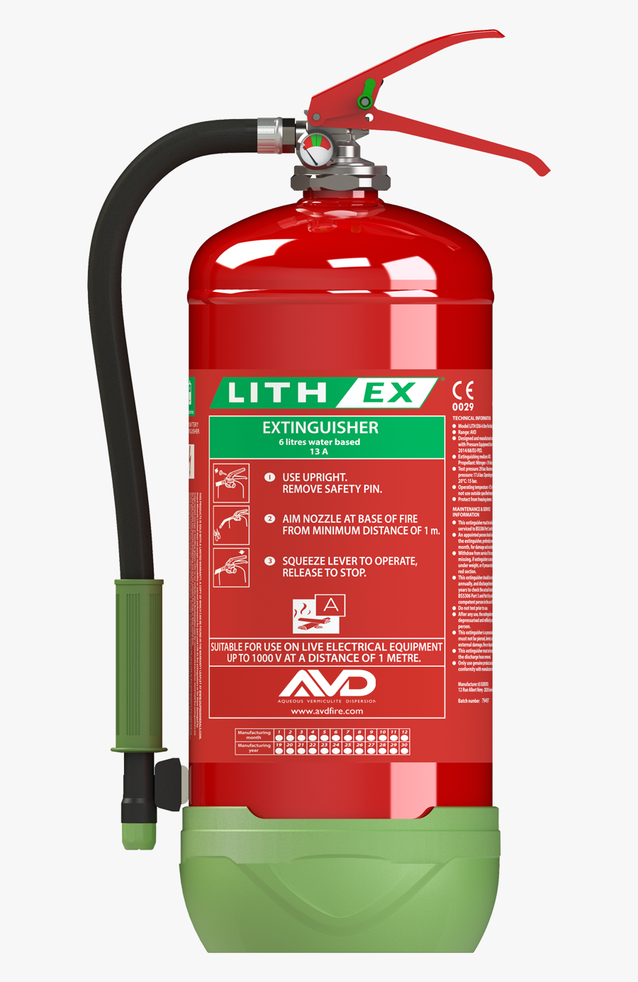 Transparent Fire Extinguisher Clipart - Lithium Fire Extinguisher, Transparent Clipart