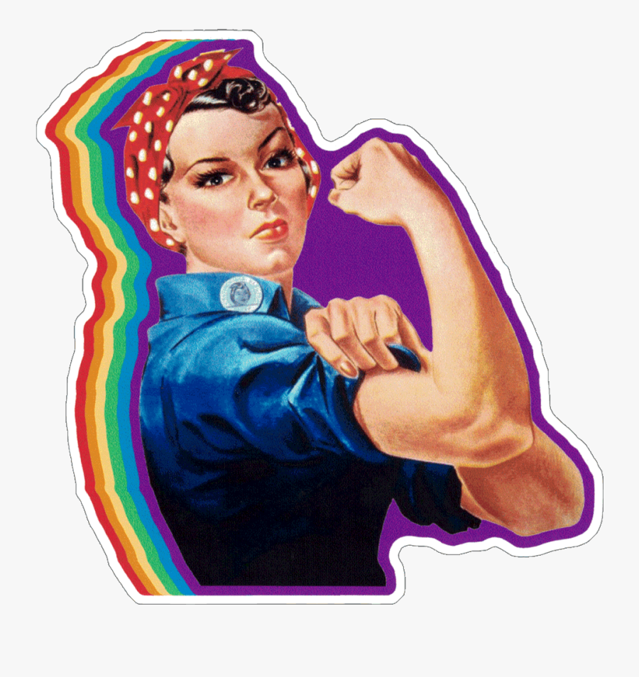 Rainbow Rosie The Riveter - Rosie The Riveter Black And White, Transparent Clipart