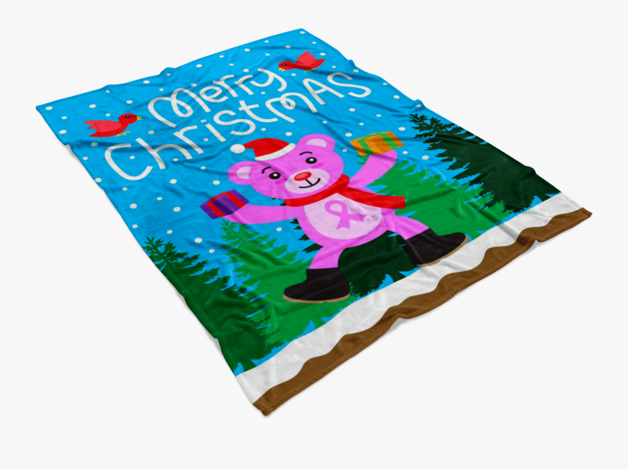 Christmas Bear Pink Ribbon Gift Blanket"
 Data-zoom="//cdn - Cartoon, Transparent Clipart