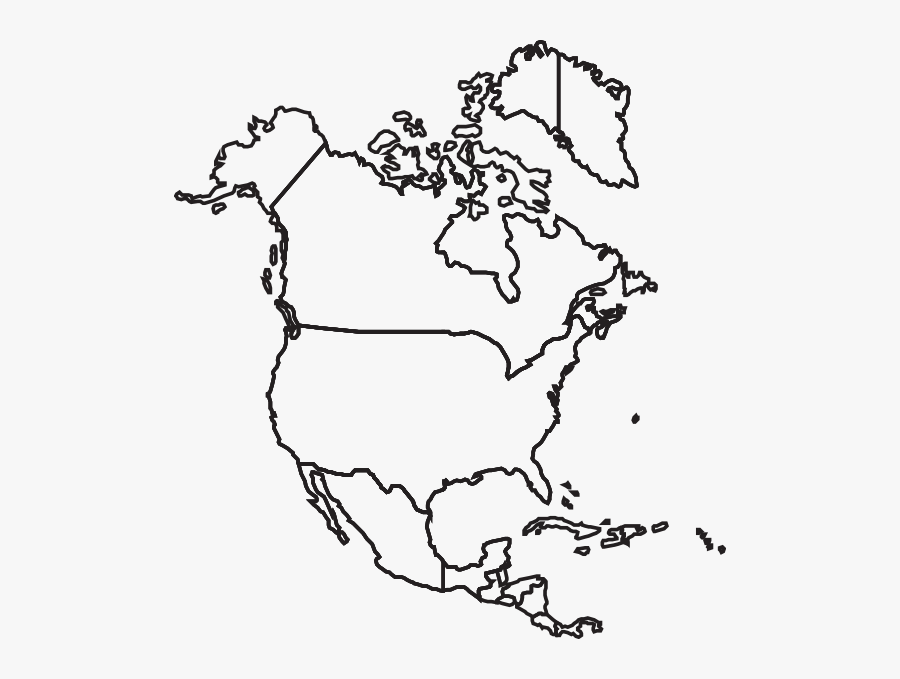 North America Map Clip Art At - Outline North America Map, Transparent Clipart