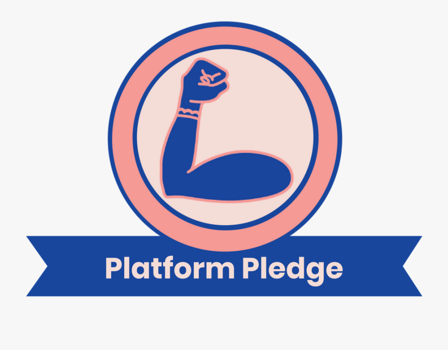 Rosie The Riveter Arm With Banner Reading "platform - Law Of Consecration, Transparent Clipart