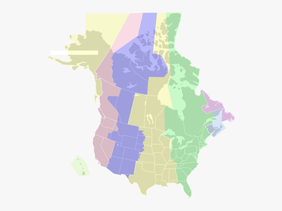 Time Zone Map Us Canada, Transparent Clipart