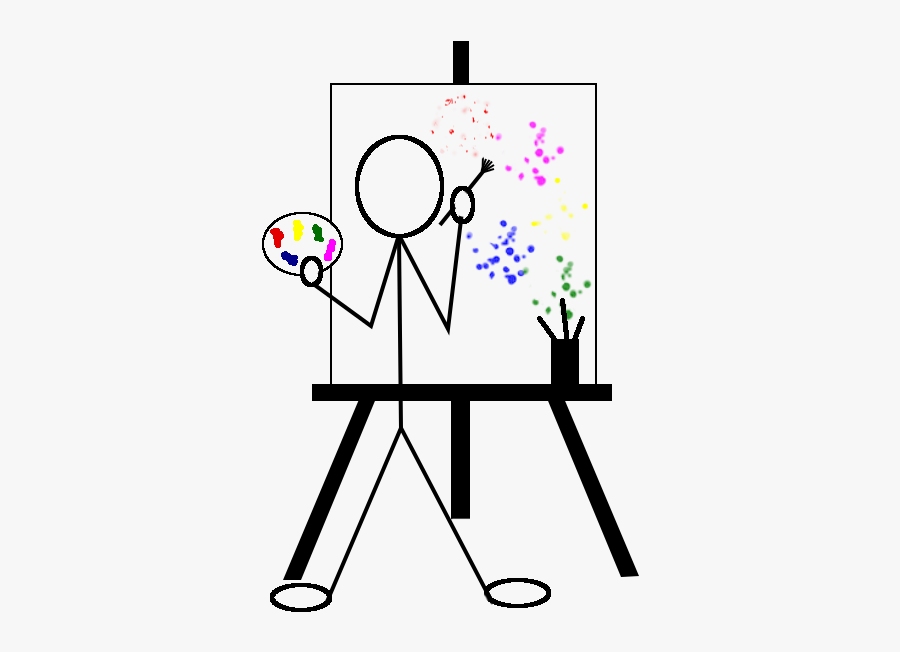 Stick People Art - Stick Figure Doing Art, Transparent Clipart