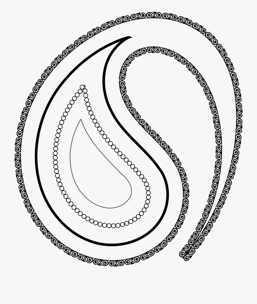 Clipart - Paisley Pattern2 - Stencil Free Paisley Pattern, Transparent Clipart