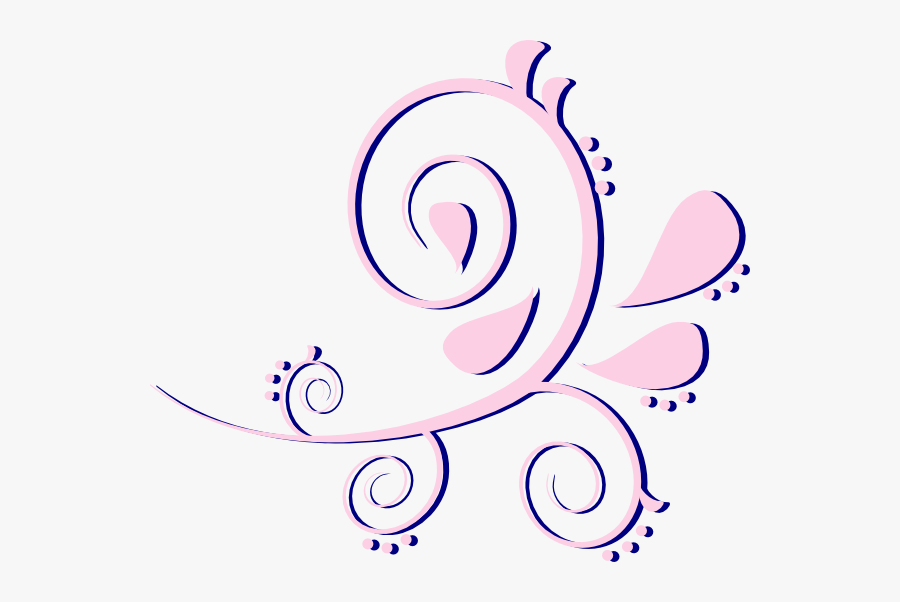 Paisley Curves Pink On Blue Svg Clip Arts - Pink And Blue Paisley Clipart, Transparent Clipart