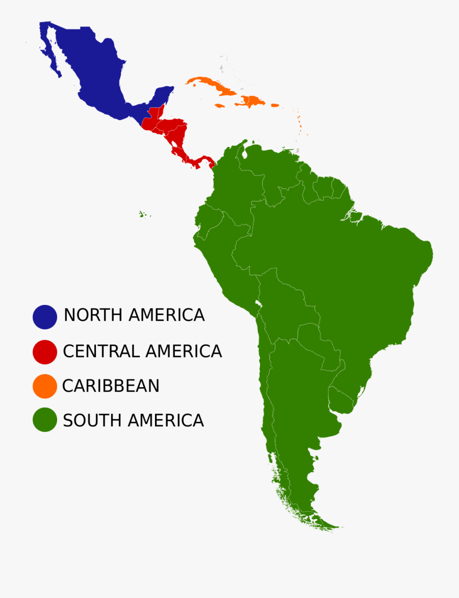 Latin America Regions - Central America Vs Latin America, Transparent Clipart