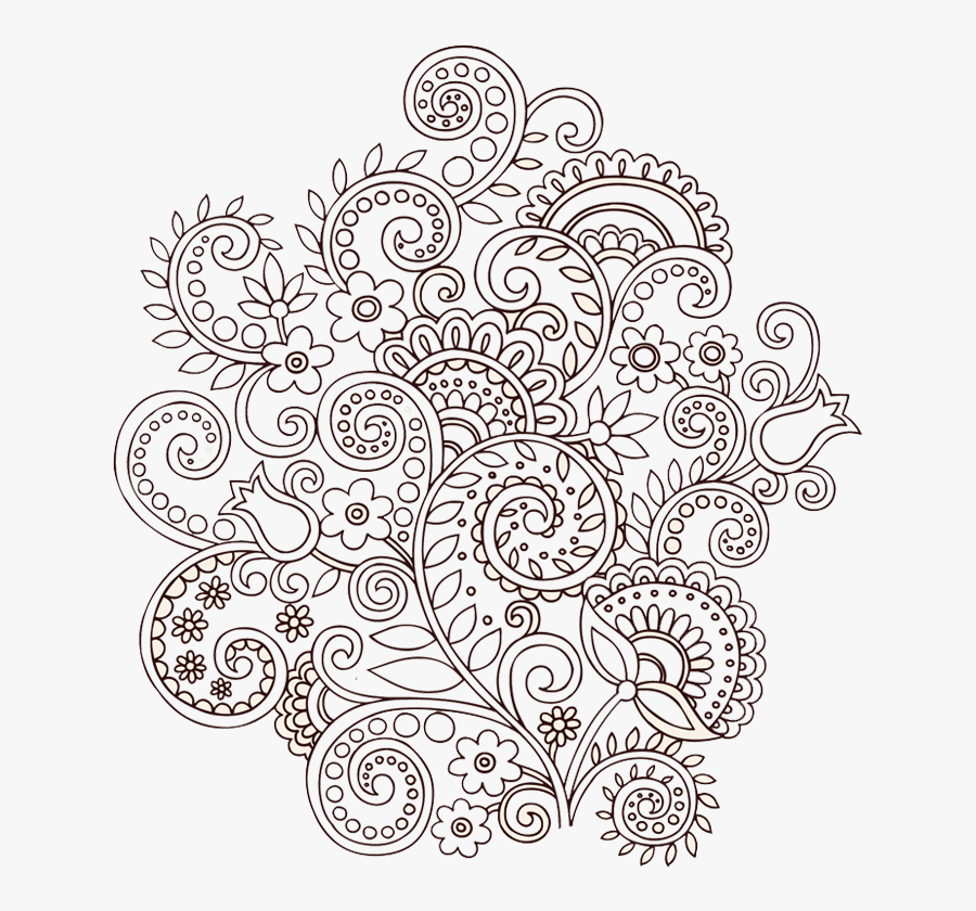 Tattoo Paisley Flower Vine Twining Illustration Vector - Ornament Flower Pattern, Transparent Clipart