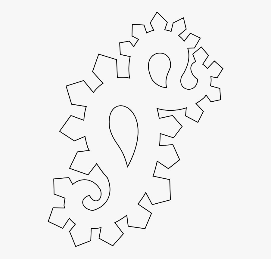 Paisley - Line Art, Transparent Clipart