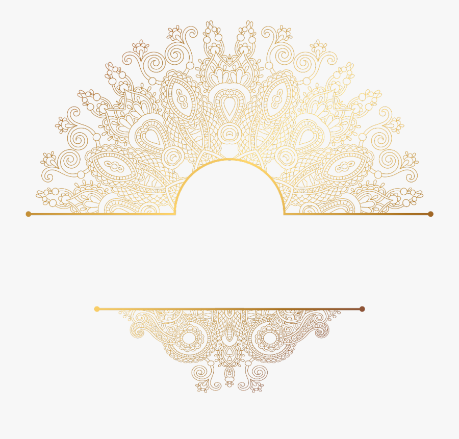 #paisley #gold #mandala #divider #header #textline - Transparent Mandala Gold Png, Transparent Clipart