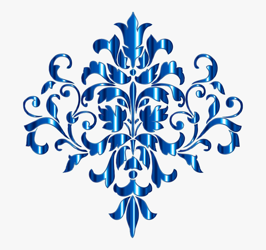 Aquamarine Damask Design No Background Medium Image - Design With No Background, Transparent Clipart