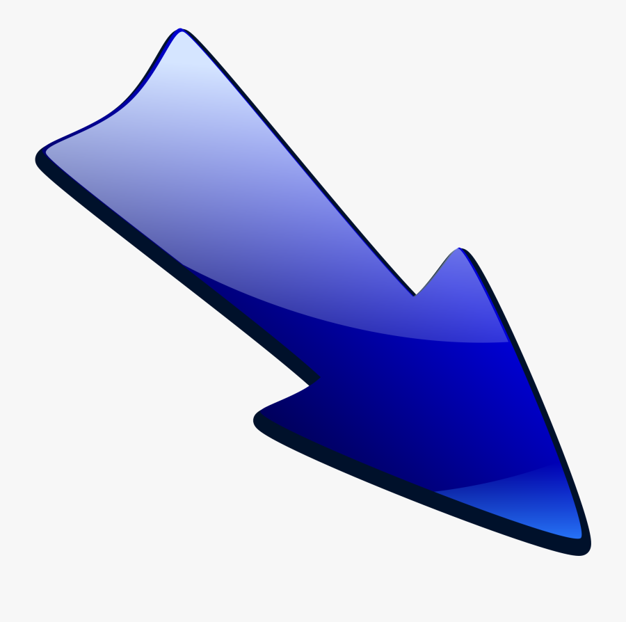Arrow Pointing Right Down, Transparent Clipart