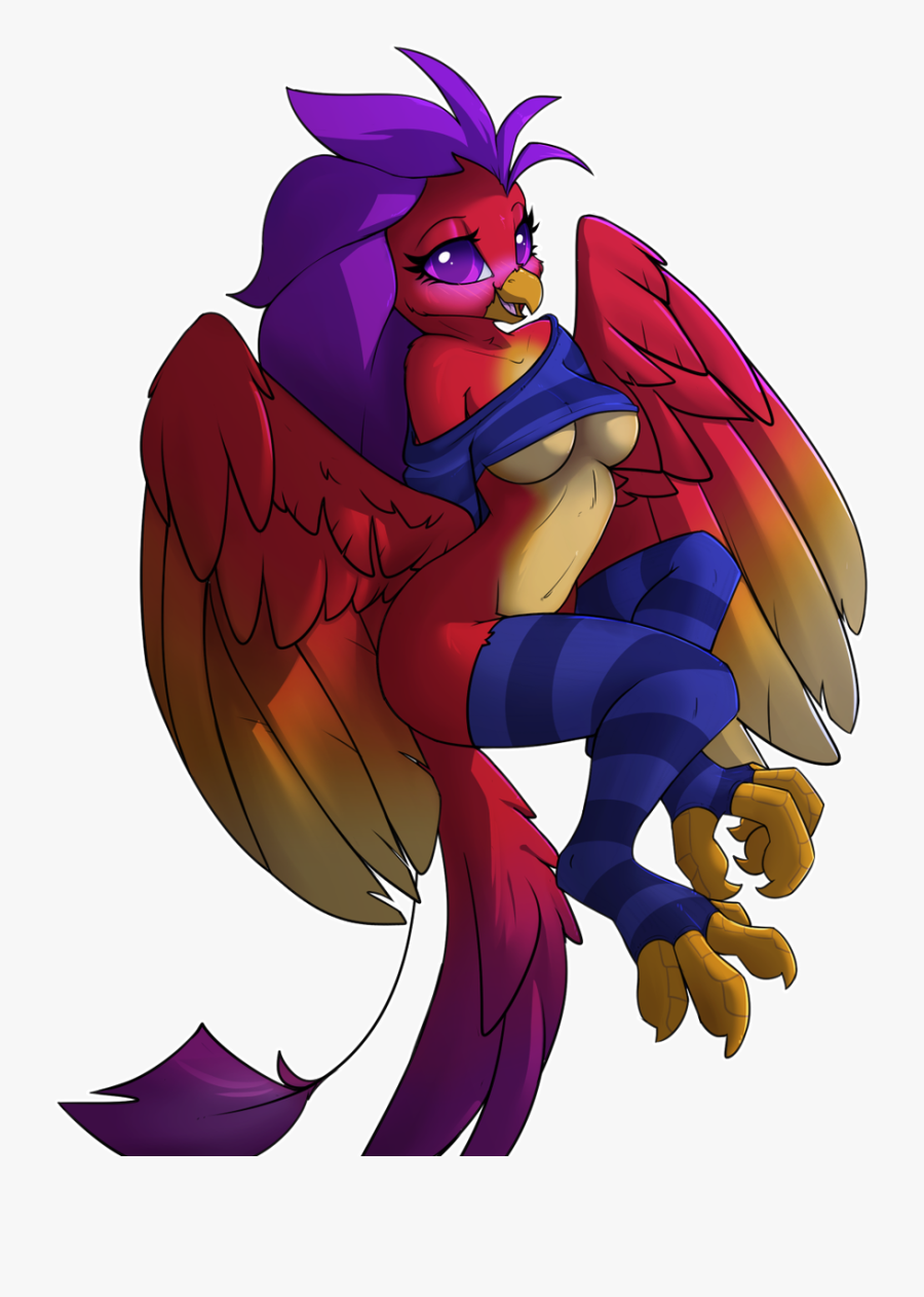 #bird #anthro #stockings #boobs #talons #blushing #avian - Anthro Avians, Transparent Clipart
