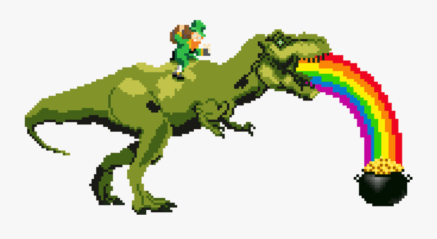 8 Bit T Rex, Transparent Clipart