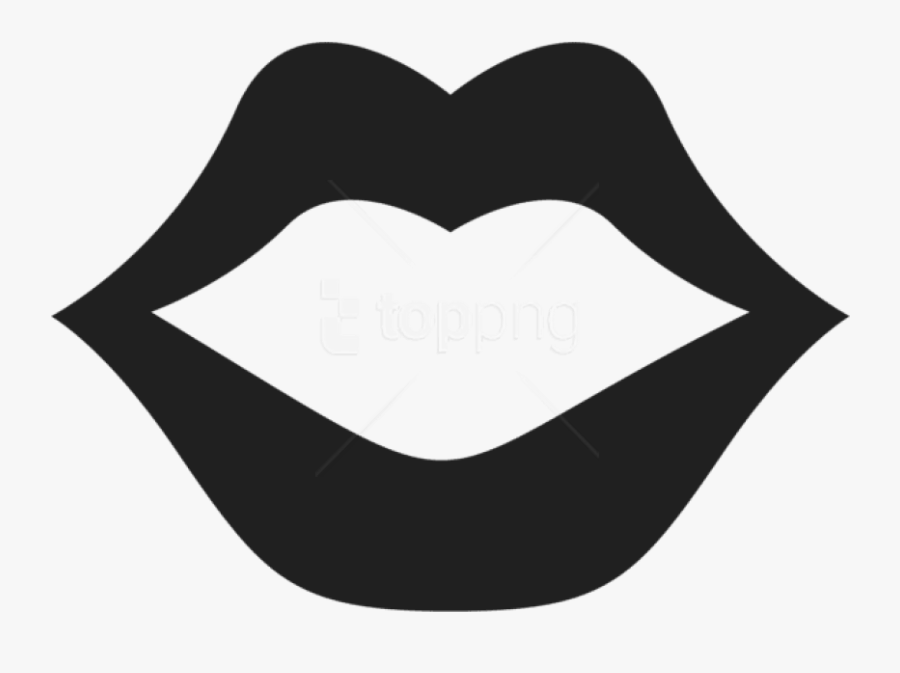 Free Png Movember Mouthpicture Png Images Transparent - Kiss Lips Clip Art Black And White, Transparent Clipart