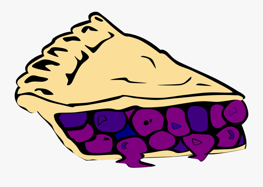 Pie Blueberry Free Vector - Slice Of Pie Drawing, Transparent Clipart