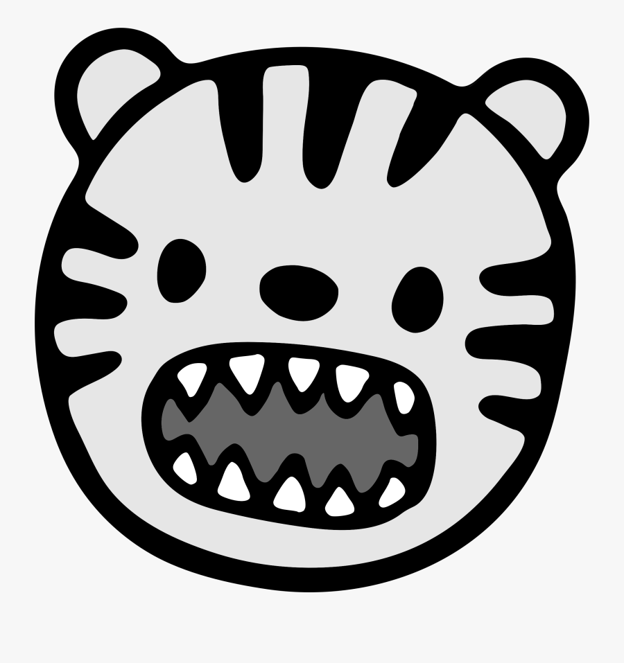 Mouth Clipart Tiger - Cartoon Tiger Face Drawing, Transparent Clipart