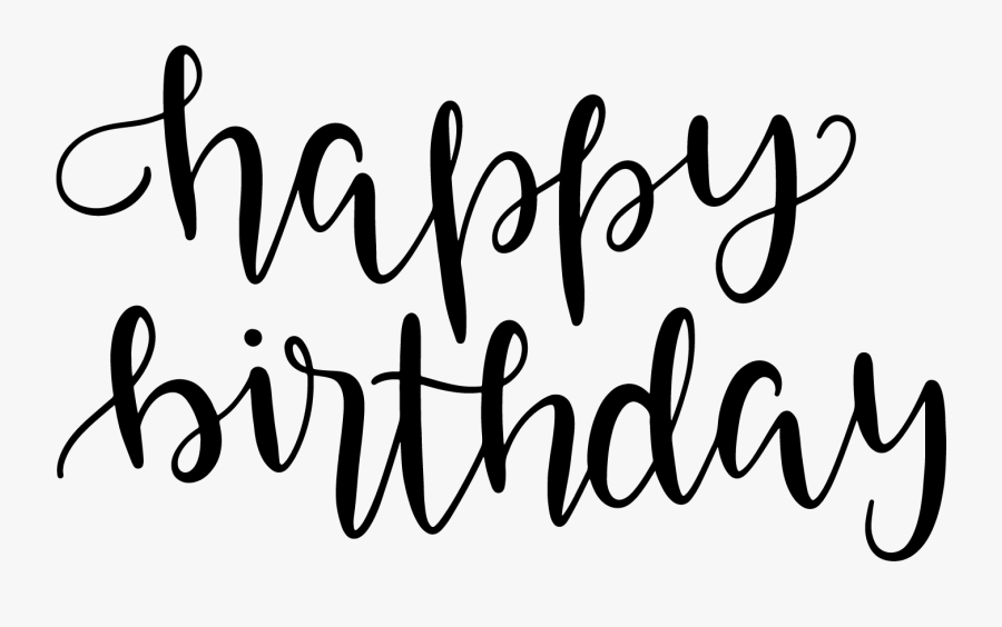 Happy Birthday Calligraphy Transparent, Transparent Clipart