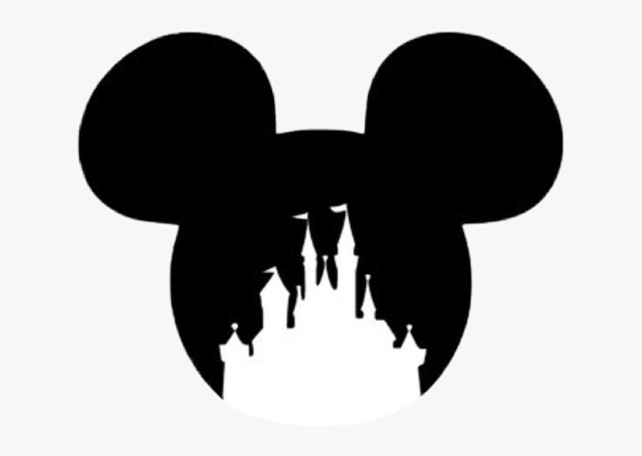 #mickeymouse #disney #mickey #disneycastle #silhouette - Mickey Ears With Disney Castle, Transparent Clipart