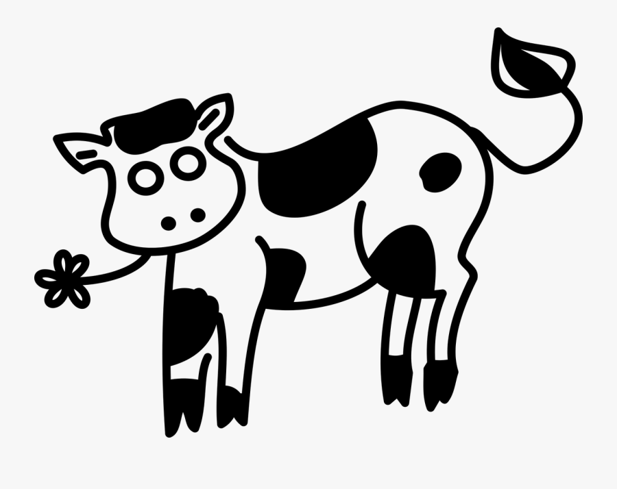 Transparent Cute Cow Png - Black And White Transparent Background Cow, Transparent Clipart