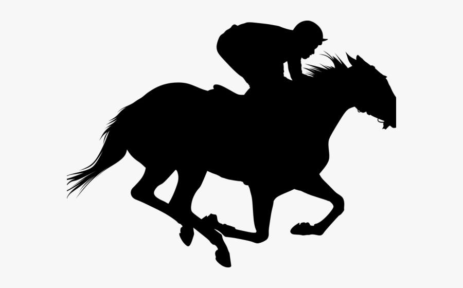 Horse Racing Silhouette, Transparent Clipart