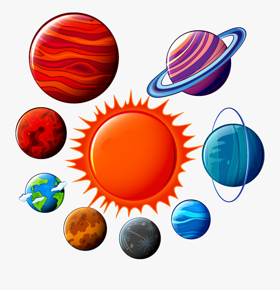 Planet Mercury Venus Vector Euclidean Free Transparent - 8 Planets And Sun Clipart, Transparent Clipart