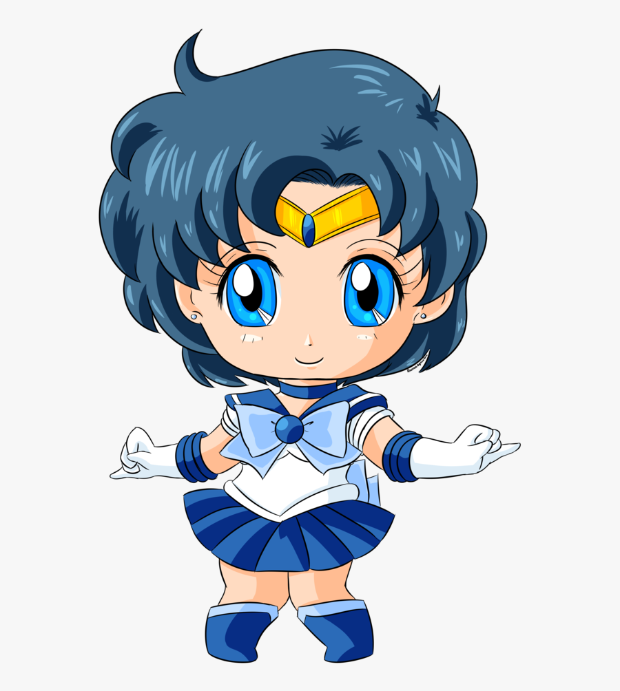 Chibi Sailor Mercury For Katie0513 By Florafox - Sailor Mercury Sailor Moon Chibi, Transparent Clipart