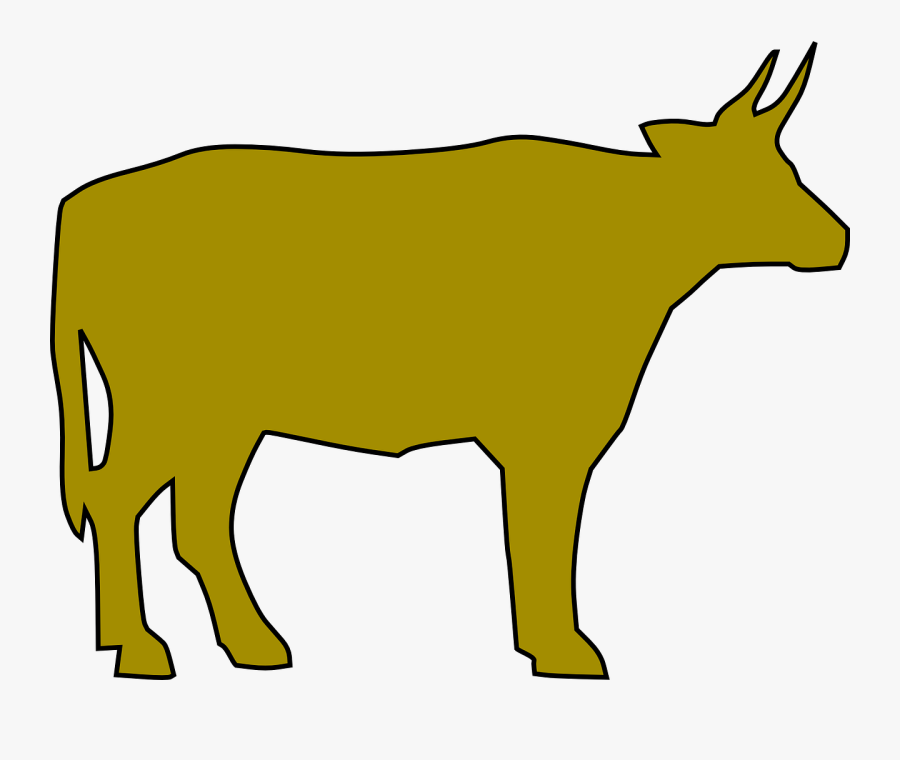 Yellow Cow Drawing, Transparent Clipart
